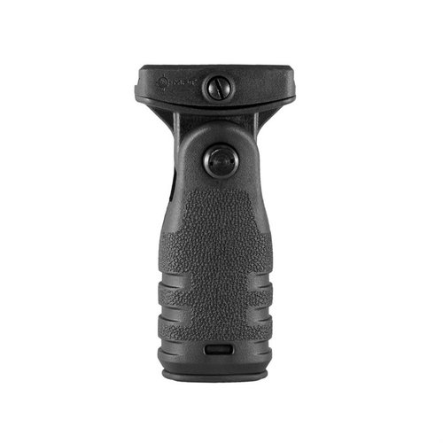 Améliore ton contrôle avec la poignée verticale pliante AR-15 React de Mission First Tactical, qui réduit le relèvement du canon et offre un rangement étanche.