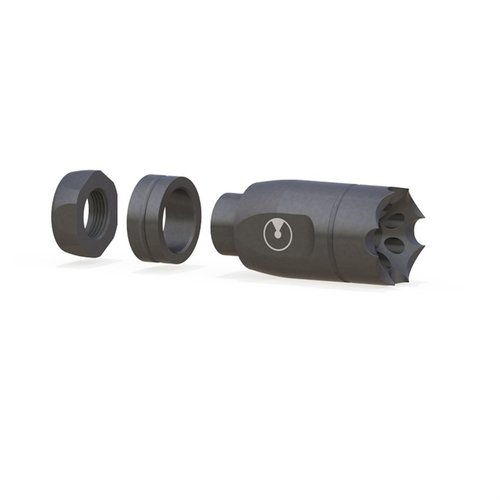 Le compensateur linéaire Ultradyne Athena améliore ton arme avec un son réduit et un look propre, compatible avec les visées avant montées sur le canon.