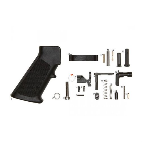 Le kit de pièces inférieures Mil-Spec de Geissele inclut tous les composants essentiels pour construire ton AR-15, sauf le trigger, pour une personnalisation optimale.