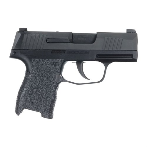 Les TALON Grips pour Sig Sauer P365 offrent une couverture complète des panneaux latéraux, de la zone de repos du pouce, sous la gâchette et sur le dos.
