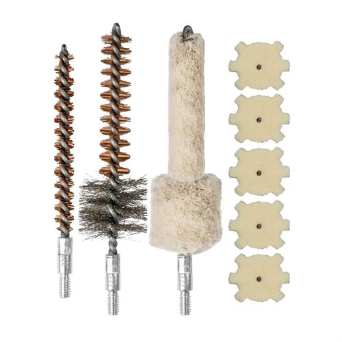 Le kit de brosses AR-15 de Real Avid te permet de garder ton AR15 propre avec une brosse de chambre étoile, un mop et une brosse de canon .223/5.56mm.
