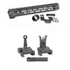 Améliore ton AR-15 avec le handguard Slim Line de Midwest Industries et des Flip-Up Combat Sights, offrant un rail Picatinny et des points M-LOK.