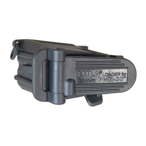 Le chargeur Lula pour Kel-Tec PMR-30 facilite le chargement des munitions .22 WMR, préserve tes pouces et prolonge la durée de vie de tes chargeurs.