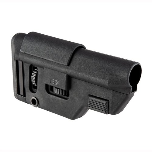Le B5 Systems Precision Stock offre un réglage sans outil de la longueur de tir et de la hauteur de joue, compatible avec le Law Tactical Folding Stock Adapter.