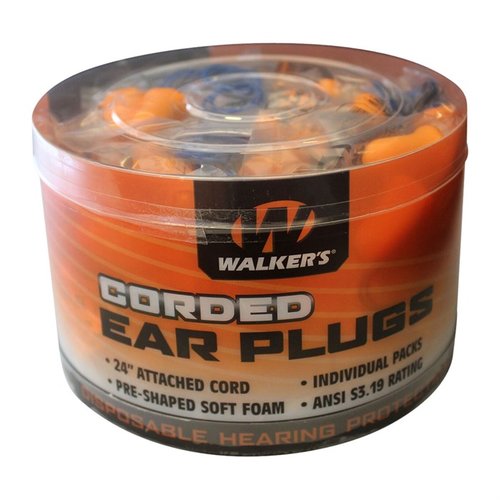 Les bouchons d'oreilles en mousse cordés Walkers offrent une protection de 32 décibels, restent en place grâce à leur cordon, et sont faciles à retrouver.