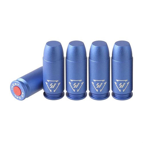 Les douilles factices en aluminium de SI sont idéales pour l'entraînement, anodisées en bleu pour éviter toute confusion, et protègent ton percuteur durant les séances de dry fire.