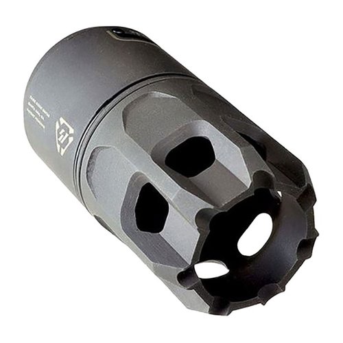 L'OPPRESSOR de STRIKE INDUSTRIES réduit efficacement la concussion tout en maintenant la performance de freinage, avec un montage rapide pour une utilisation pratique.