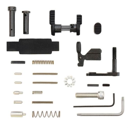 Le kit de pièces inférieures AR-15 en acier inoxydable d'Armaspec offre des composants de haute qualité, sans pièces inutiles, pour un montage optimal.