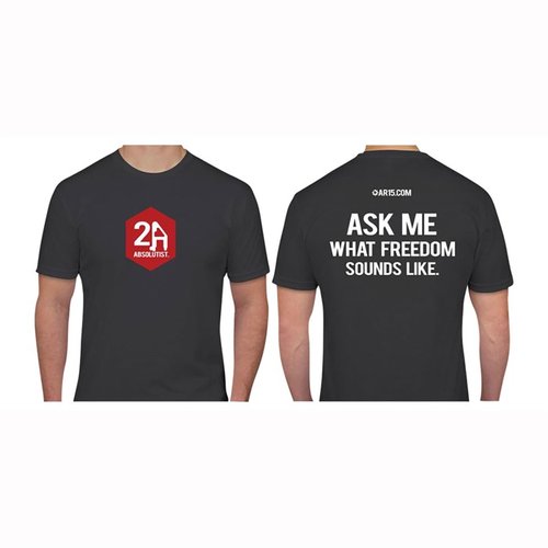 Affiche ton amour pour les plateformes AR-15 avec ce T-shirt 2A Absolutist en coton doux, léger et confortable, couleur Heavy Metal Gray.