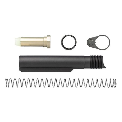 Le kit AR .308 Enhanced Carbine Buffer offre un tube innovant, des extensions de support pour éviter le tilt, et des trous de drainage pour une fiabilité accrue.