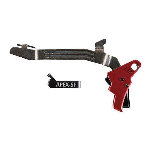 Améliore ton Glock Slimline avec le Action Enhancement Trigger Kit d'Apex : tir plus fluide, poids réduit à 5,5 lbs et sécurité préservée.