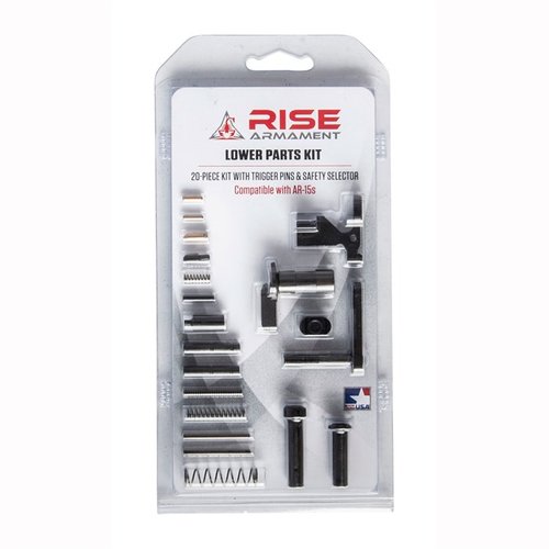 Complète ton AR-15 avec le kit de pièces inférieur Rise Armament, incluant tous les éléments essentiels pour un assemblage facile et fiable.