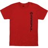 T-shirt coton rouge, logo vert, taille M