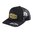 Casquette snapback noire avec filet noir et écusson hexagonal en caoutchouc olive