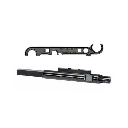 Découvre la clé d'armurier AR de Midwest Industries, parfaite pour les composants AR 5.56 et 7.62, avec un manche en acier 4140 et un design anti-abrasif.