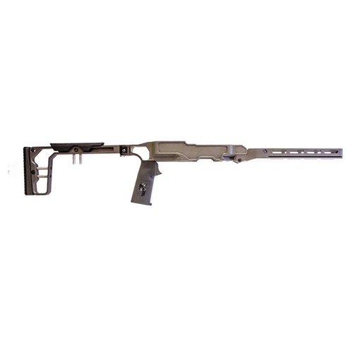 Le LaChassis 10/22 est léger, modulaire et ajustable, offrant un support sécurisé pour ta carabine, avec un stock pliable et des options pour tous les styles de tir.