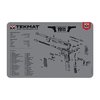 Le PISTOL GUN MAT de TEK MAT protège ta arme pendant le nettoyage, avec un diagramme détaillé et un dos en néoprène antidérapant pour plus de stabilité.