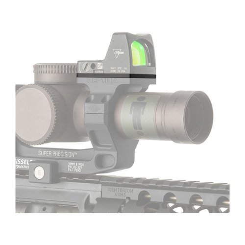 Le Reptilia ROF Riser déplace ton red dot de 2,5 mm ou 10 mm pour plus de clarté avec des scopes à tourelles hautes, compatible avec Trijicon RMR/SRO.