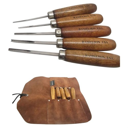 Le set de sculpture GUNSTOCK V & U de 5 pièces est parfait pour le checkering et la restauration, avec des tailles variées pour tous tes projets.