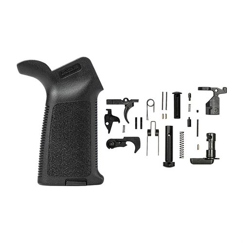 Le kit de pièces inférieures EPC d'Aero Precision comprend toutes les pièces nécessaires pour assembler ton lower receiver AR-15, y compris la poignée Magpul MOE®.
