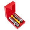 Ce set de 2 dies .264 Winchester Mag de LEE Precision comprend un Full Length Sizing Die et un Bullet Seating Die, parfait pour un rechargement précis et efficace.