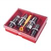 Le set de 4 dies en acier pour 50 Beowulf inclut un die de sizing, un die de seating et un die de taper crimp, parfait pour un rechargement précis et facile.