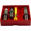 Le set de dies en acier Lee 3-Dies pour pistolet comprend un die de sizing, un die de seating et un die d'expansion, parfait pour recharger tes munitions 7.62 Tokarev.