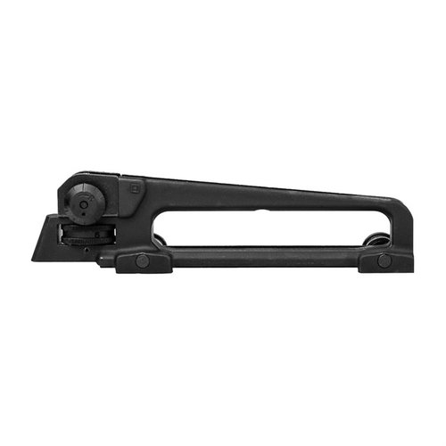 Le carry handle détachable AR-15 A2 en aluminium 7075 T6 est anodisé Mil-Spec, avec un assemblage de visée A2 réglable pour le vent et l'élévation.