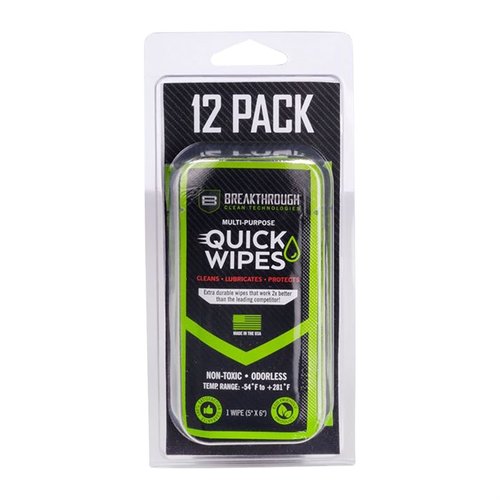 Les SYNTHETIC CLP QUICK WIPES de Breakthrough Clean offrent un nettoyage rapide et efficace, éliminant la saleté et le carbone tout en protégeant tes armes.