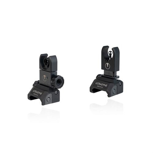 Le combo de viseurs pliants Ultradyne C4 pour AR10 offre une précision inégalée, un calibrage balistique jusqu'à 600 yards et un design léger et compact.