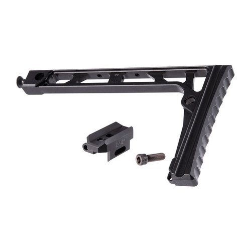 Le Skeleton Stock de 8 pouces de JMAC est léger (5,36 oz), en aluminium 7075 T6, avec 2x QD Sling Socket et compatible avec les mécanismes SIG.