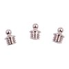 Perle à jupe en laiton, 1/16" 3-56 TPI, argent mat, lot de 3