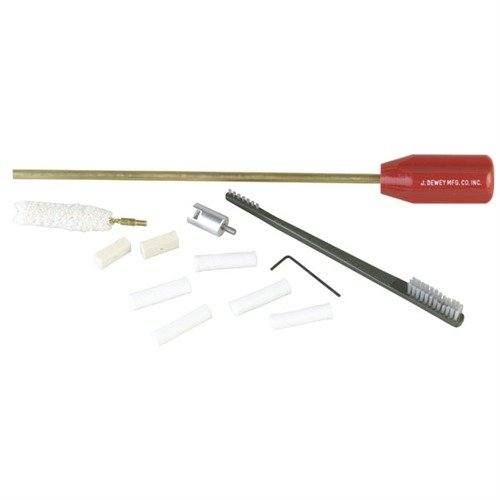 Le kit de nettoyage BOLT ACTION DEWEY te permet d'atteindre les chambres difficiles, avec un rod en coton, un nettoyeur de lug et une brosse robuste pour un nettoyage efficace.