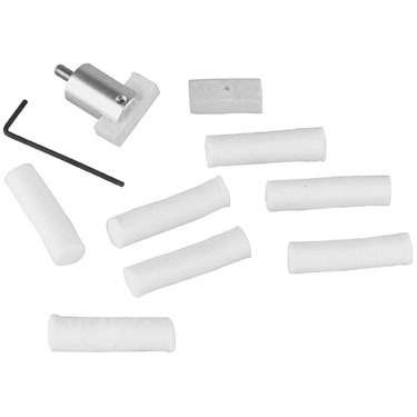 Le CHR Conversion Kit de DEWEY se fixe facilement au bout d'une tige CHR pour nettoyer les lug-recess avec efficacité, grâce à des feutres et rouleaux de coton sécurisés.