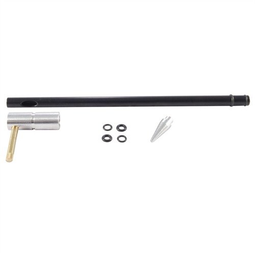 Le guide de tige ajustable DEWEY protège la chambre de ton fusil pendant le nettoyage, avec un col en aluminium et un pin en laiton pour un ajustement rapide.