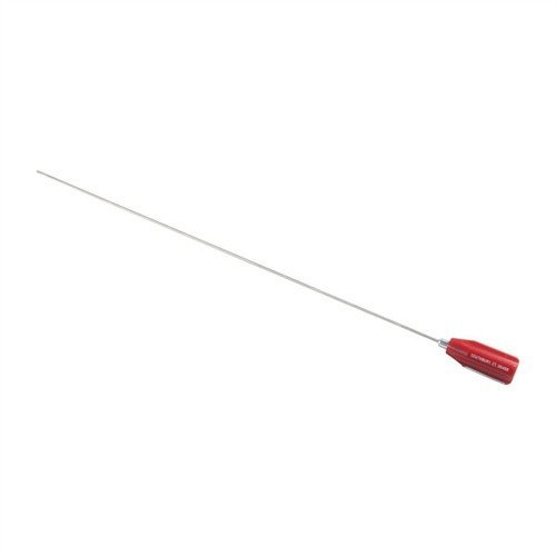 Les tiges en acier inoxydable Dewey de 26" sont idéales pour le nettoyage des armes de .17 et .20, robustes et compatibles avec les brosses Dewey et Outers.