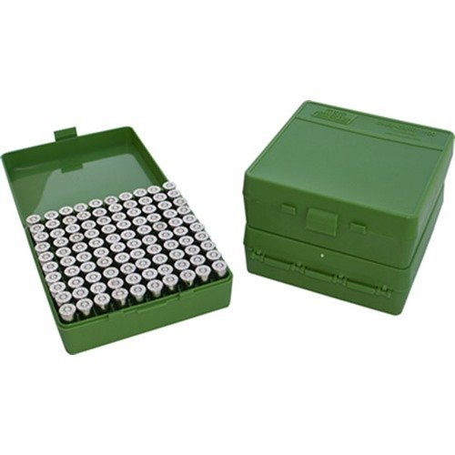 La MTM Ammo Box 100 Round Flip-Top est idéale pour stocker tes munitions en 40, 10mm et 45 ACP, offrant une protection optimale et un accès rapide.
