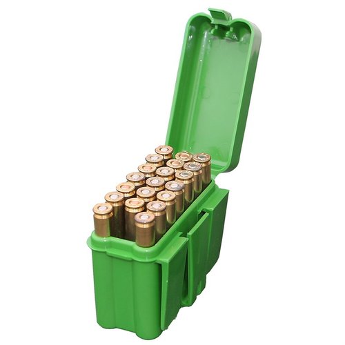La boîte de munitions MTM 20 rounds Belt Style est idéale pour le 300 Winchester Mag, 45-70 et 7mm Re, offrant protection et facilité de transport.