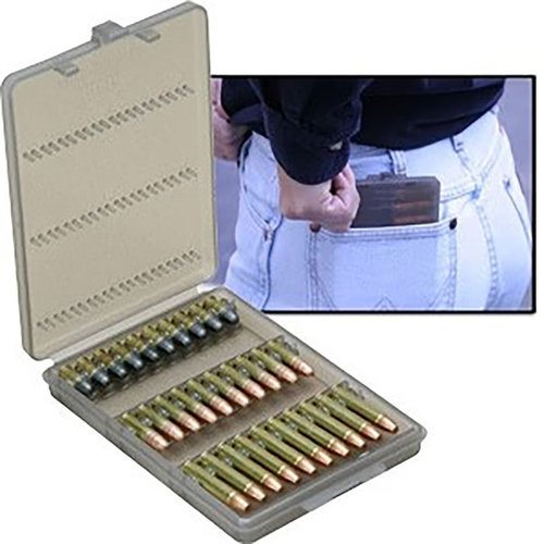 L'MTM Ammo-Wallet 30 Round 22 Long Rifle 17 HRM Mach 2 est parfait pour transporter tes munitions en toute sécurité tout en restant compact et léger.