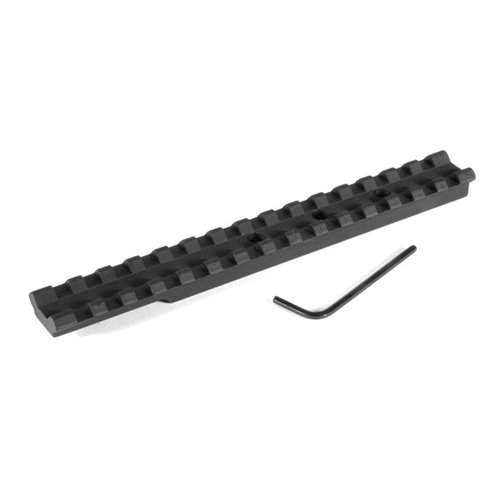 Ajoute une base de scope Picatinny EGW pour Remington 597, légère et robuste, sans perçage, pour un ajustement facile de la lunette et une grande flexibilité.
