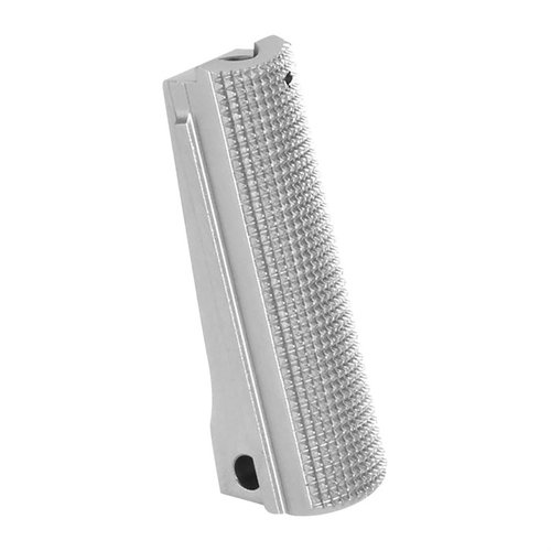 Améliore ton 1911 avec ce mainspring housing EGW en acier inoxydable, offrant traction et équilibre, parfait pour remplacer les modèles en plastique.