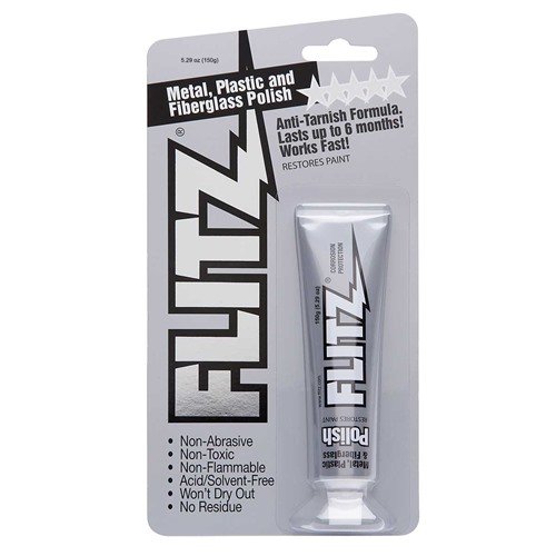 Le polish Flitz est non-abrasif, idéal pour tous les métaux et plastiques, élimine la rouille de surface sans abîmer le bluing et laisse une protection durable.