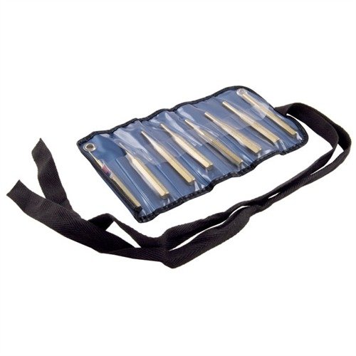 Ce set de 8 ROLL PIN PUNCHES en laiton est parfait pour un travail précis sans marquer, avec des embouts qui s'adaptent parfaitement aux tailles de goupilles.