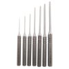 Le set de 7 STEEL ROLL PIN PUNCHES de GRACE USA est en acier carbone trempé, offrant durabilité, précision et une prise en main confortable pour un travail efficace.