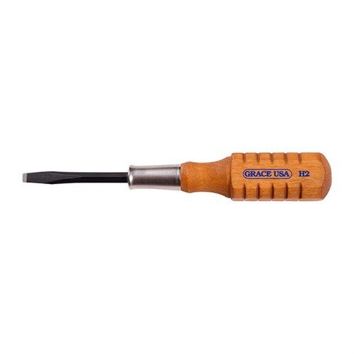 Le set de tournevis Grace USA avec poignées en bois et tiges carrées robustes offre précision, confort et durabilité pour un travail professionnel sur tes armes.