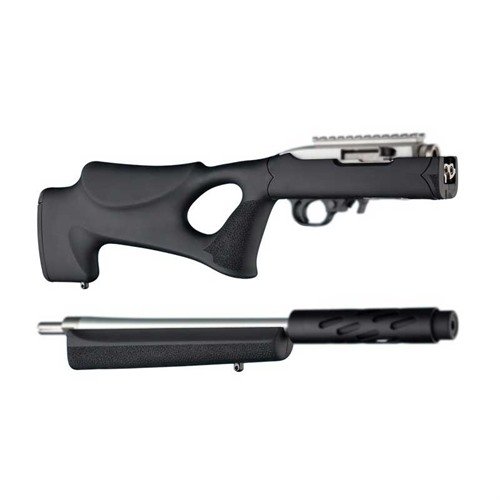 Le RUGER 10/22 Takedown Stock Thumbhole de HOGUE offre un design ergonomique, un confort optimal et une excellente absorption des chocs grâce à son OverMolded Rubber.