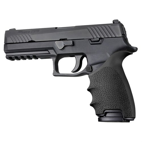 Améliore le confort et le contrôle de ton SIG P320 avec le Hogue HandALL, en caoutchouc synthétique résistant, facile à installer et qui ne glisse pas.