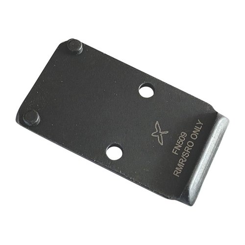 La plaque de montage OPF-FN509T, RMR en acier solide est conçue pour le FN 509 Tactical, offrant compatibilité avec les viseurs Trijicon et un co-witnessing inférieur.