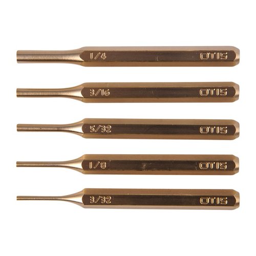 Le set de 5 poinçons en laiton OTIS est parfait pour tes besoins d'armurier : résistant à la corrosion, avec des surfaces chamfreinées pour réduire les éraflures.