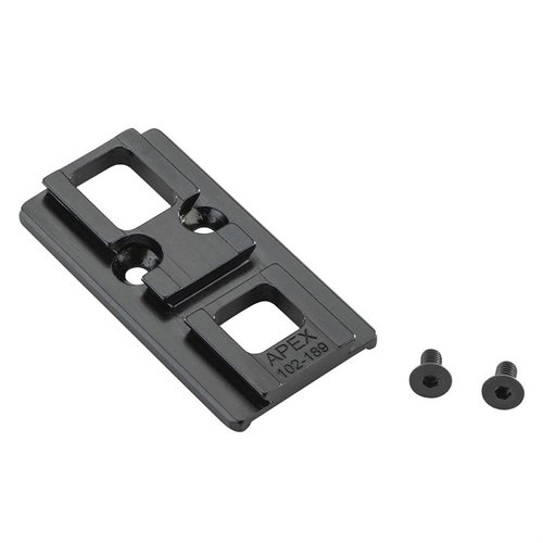 Le montage Apex te permet de fixer solidement les optiques Aimpoint Acro P-1 & P-2 ou Steiner MPS sur les glissières GLOCK MOS avec des vis incluses.